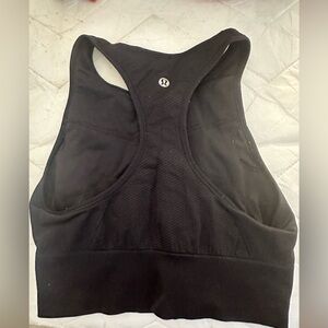 lululemon ebb to train bra top black size 6
